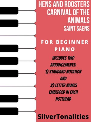 cover image of Hens and Roosters Carnival of the Animals Beginner Piano Sheet Music Combo